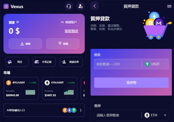 Vexus多语言虚拟货币交易所/Java交易所源码/模拟账户+现货交易+永续合约+交割合约+基金理财+锁仓挖矿+质押贷款+闪兑-金领云创科技-私域系统官网