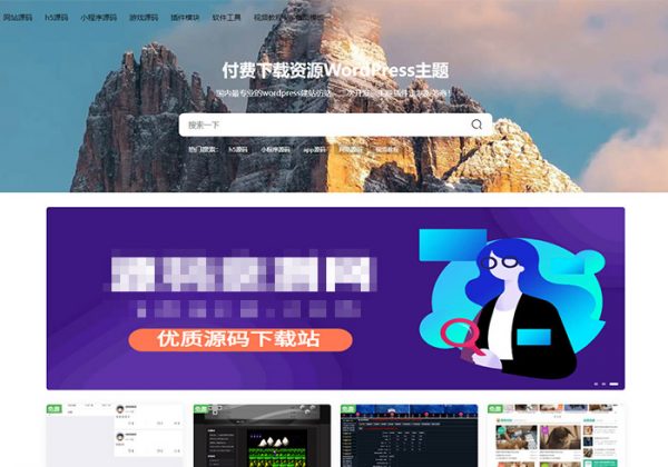 WordPress会员付费虚拟资源商城主题虚拟资源付费积分资源下载知识付费虚拟网站系统源码源码下载站交易网-金领云创科技-私域系统官网