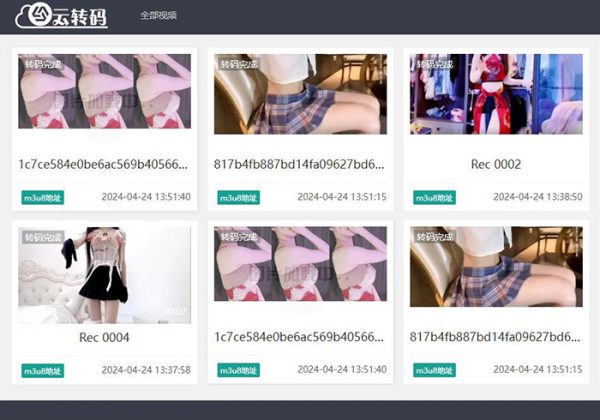 2024云转码PHP双码率视频云转码服务系统源码,m3u8切片程序,双码率,html5播放器,全开源可二开附教程-金领云创科技-私域系统官网